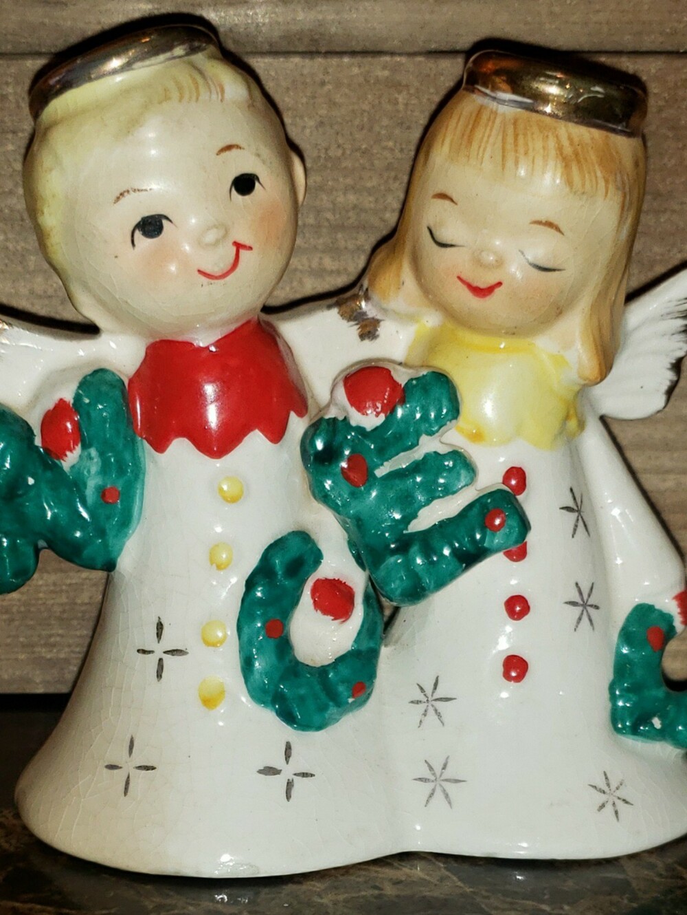 Vintage UCAGCO Mid-Century Christmas "NOEL" Angels